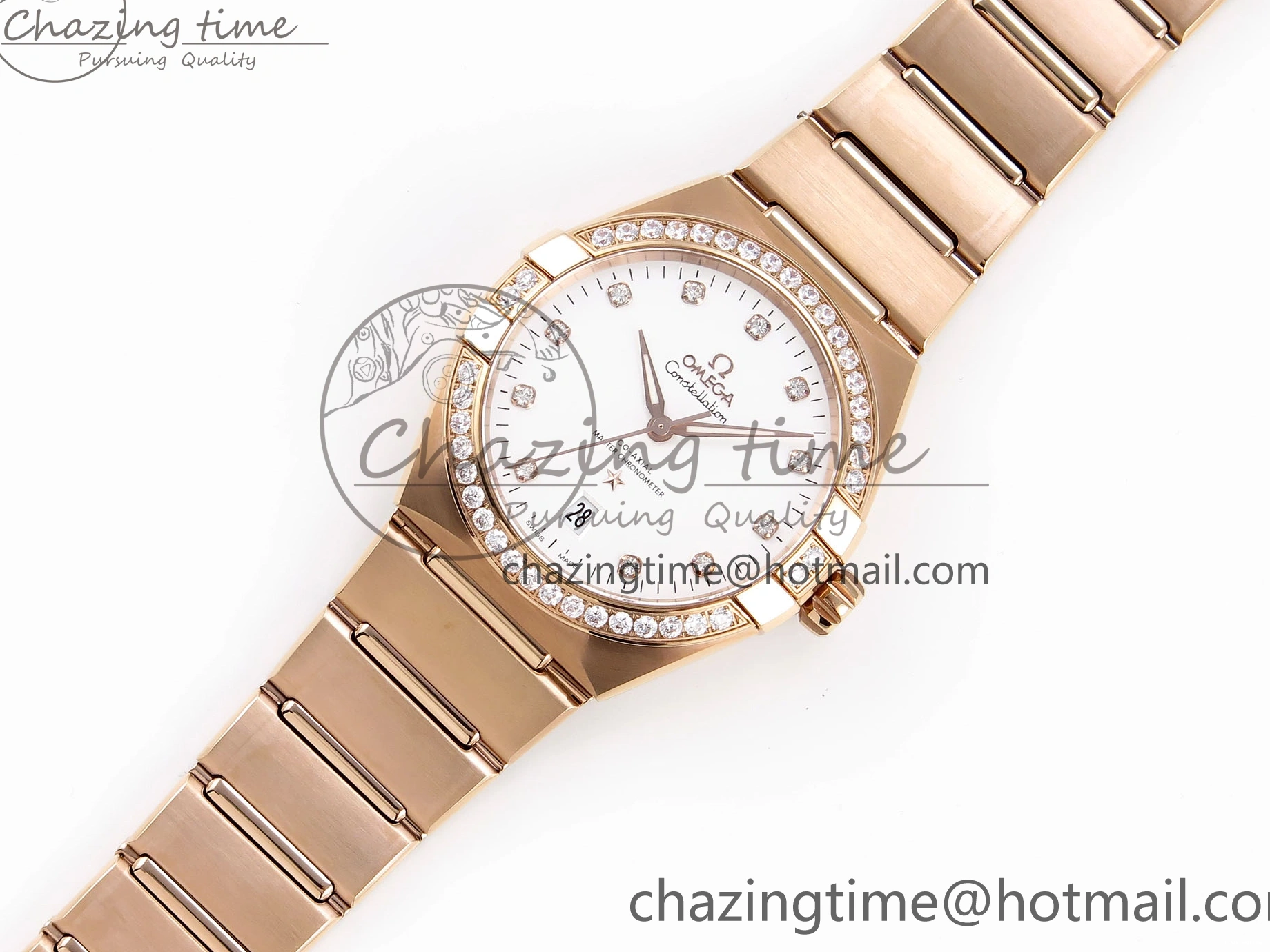 0216 Soft Constellation 39mm RG Diamonds Bezel ASWF 1:1 Best Edition White Dial on RG Bracelet A 7783